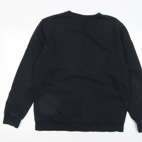 Puma Men's Black L Pullover Sweatshirt Crew Neck Logo Jumper