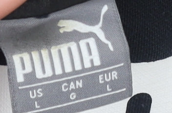 Puma Men's Black L Pullover Sweatshirt Crew Neck Logo Jumper