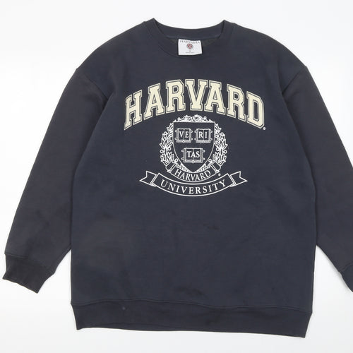 Harvard University Black Cotton Blend Women's Medium Sweatshirt