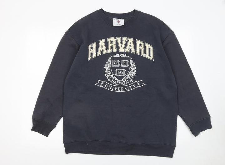 Harvard University Black Cotton Blend Women's Medium Sweatshirt