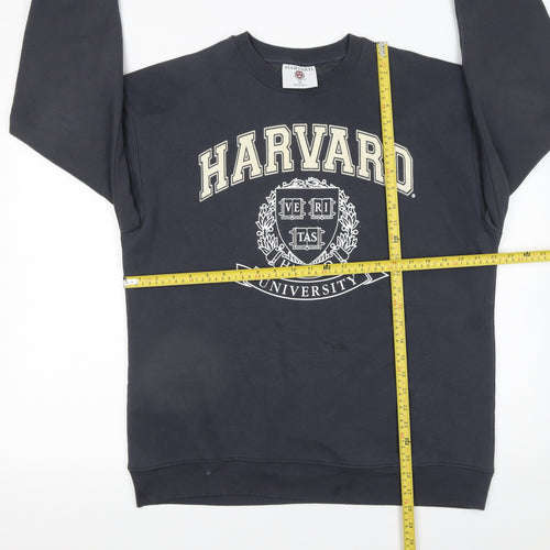Harvard University Black Cotton Blend Women's Medium Sweatshirt