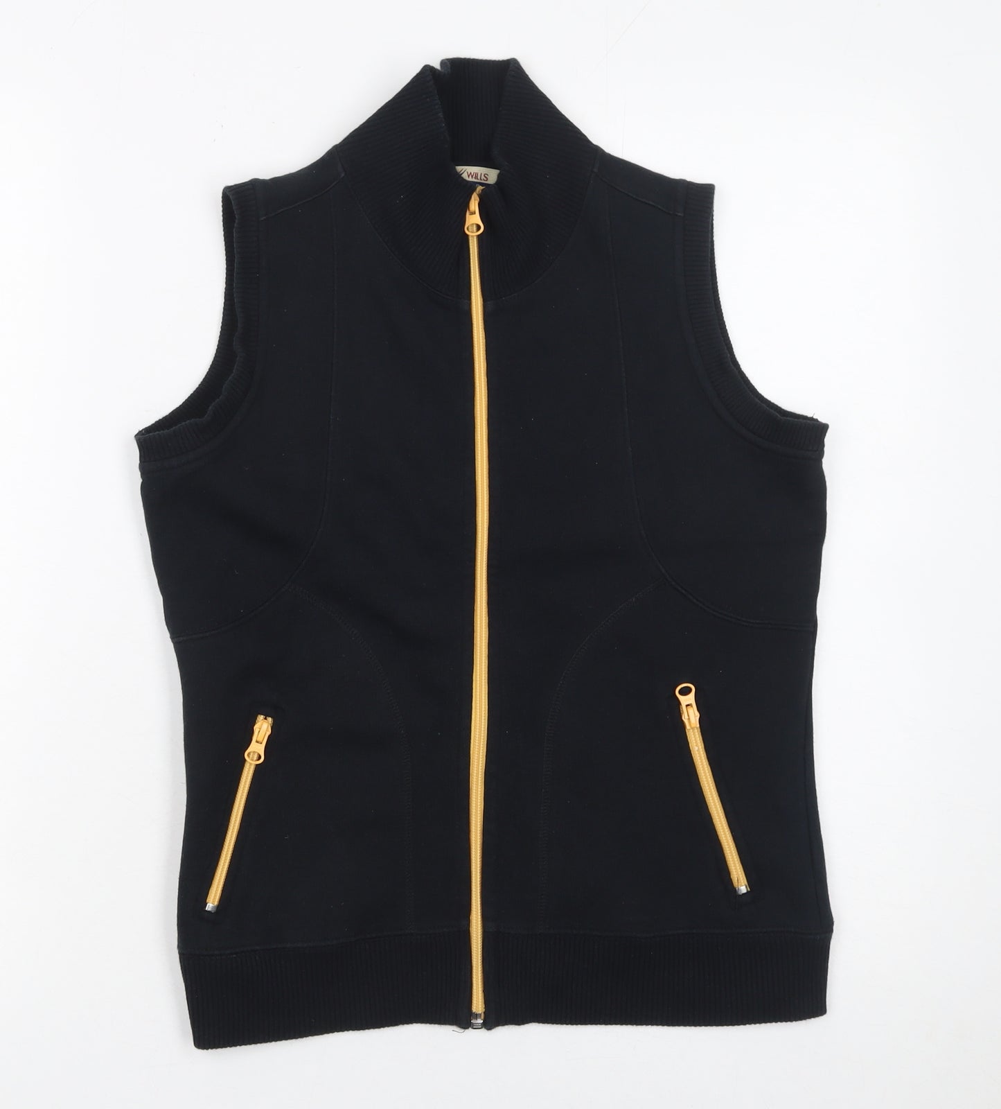 Wills Sport Women's Black Full Zip Vest Hoodie 88cm S Cotton Blend