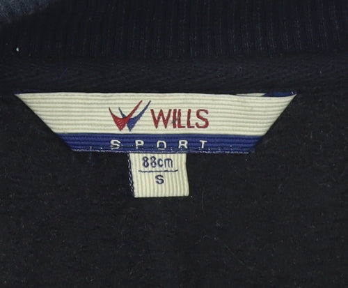 Wills Sport Women's Black Full Zip Vest Hoodie 88cm S Cotton Blend