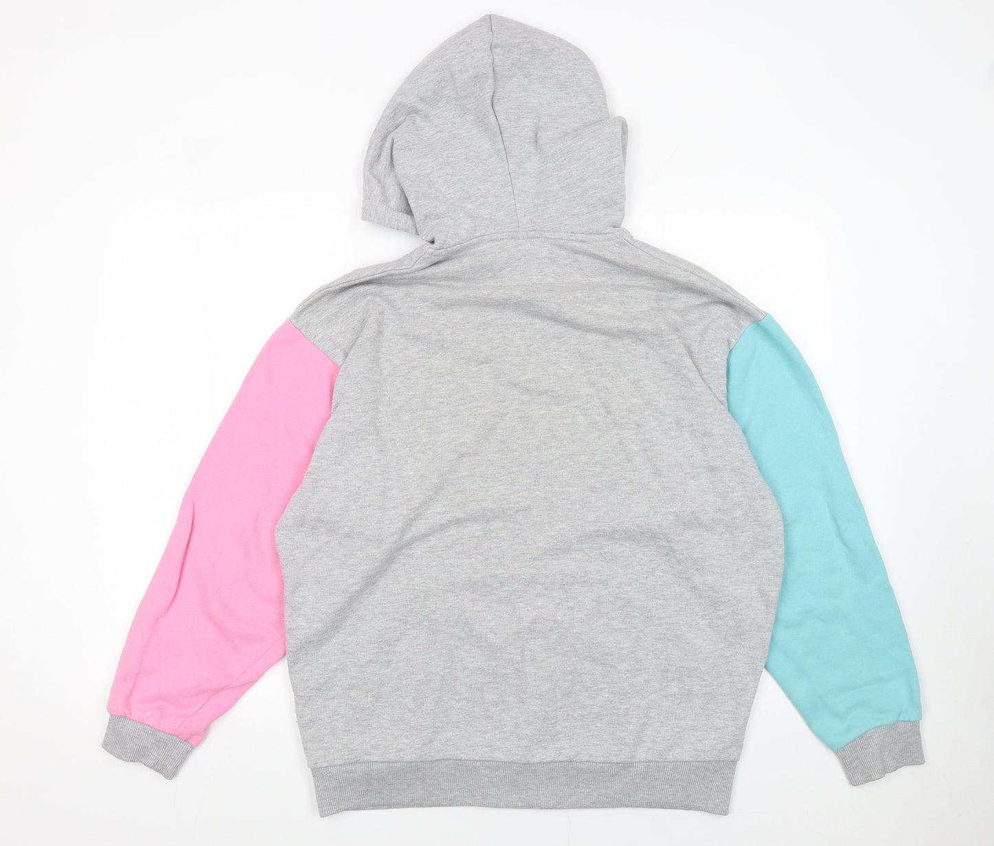 ASOS Women Grey Colourblock Hoodie XS Cotton Blend Pullover