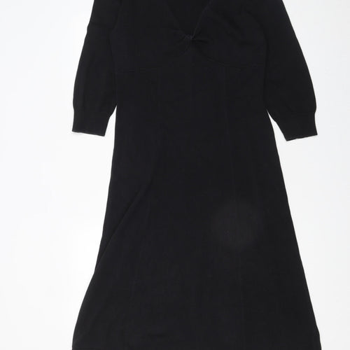Jackpot Women's Black Knit A-Line Midi Dress M