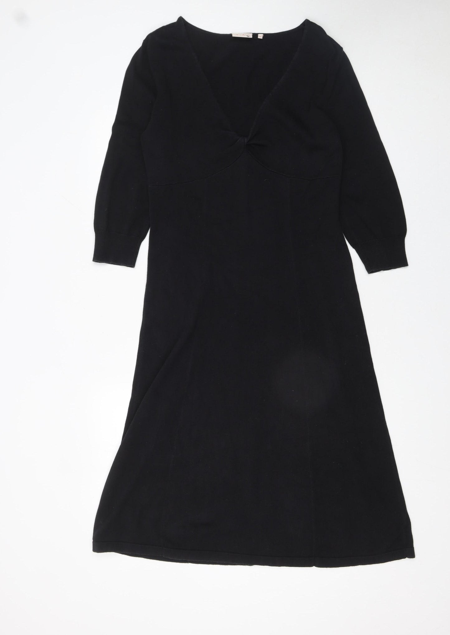 Jackpot Women's Black Knit A-Line Midi Dress M