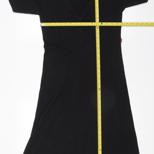 Jackpot Women's Black Knit A-Line Midi Dress M