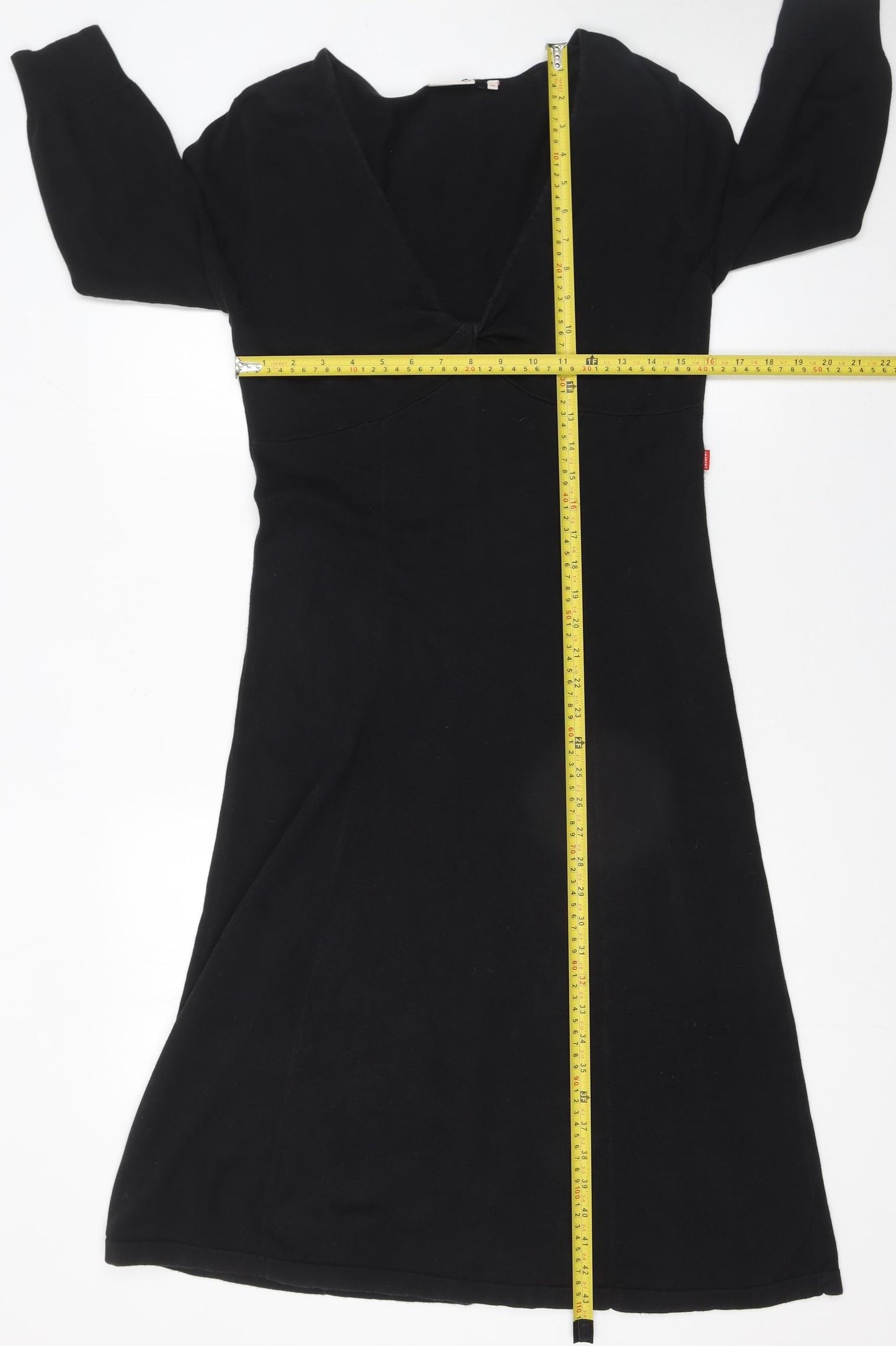 Jackpot Women's Black Knit A-Line Midi Dress M