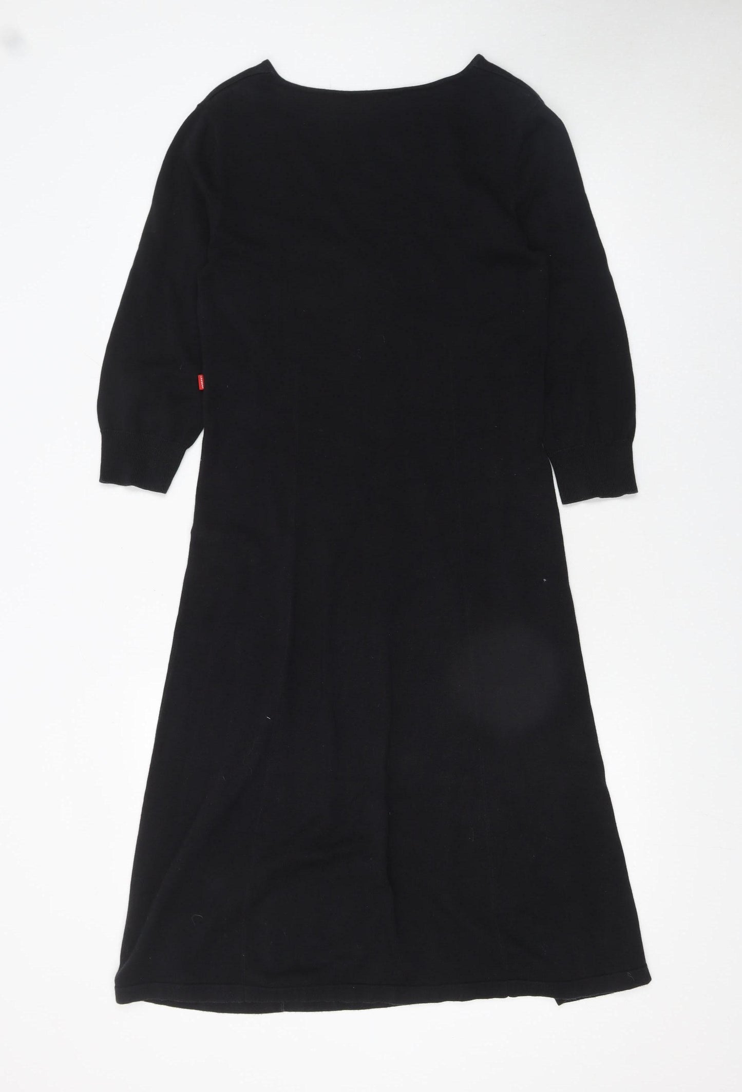 Jackpot Women's Black Knit A-Line Midi Dress M
