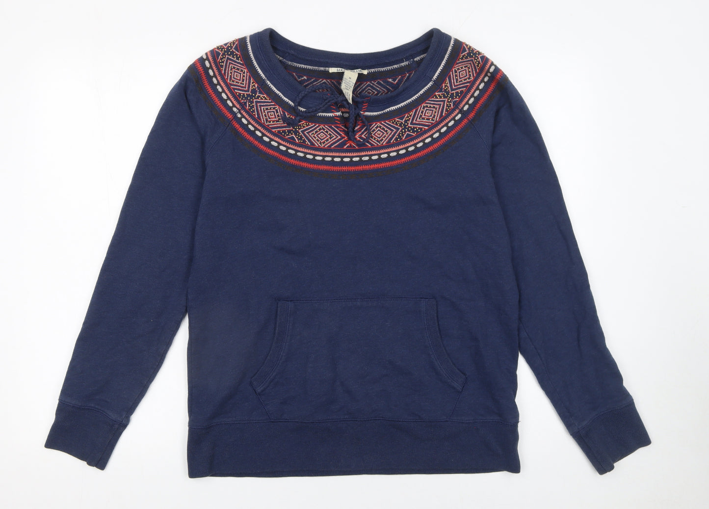 Lucky Brand Women's Blue Cotton Pullover Sweatshirt M Fair Isle