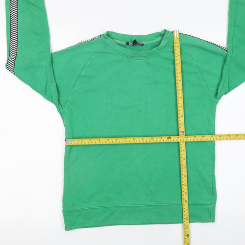Moss Copenhagen Women Green Cotton Crew Neck Sweatshirt Size S