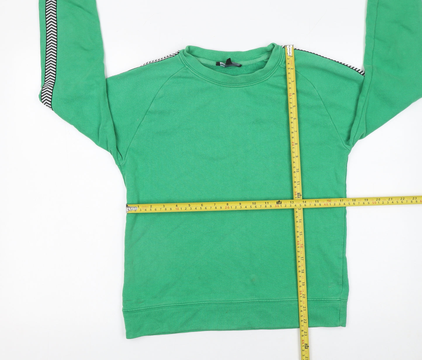 Moss Copenhagen Women Green Cotton Crew Neck Sweatshirt Size S