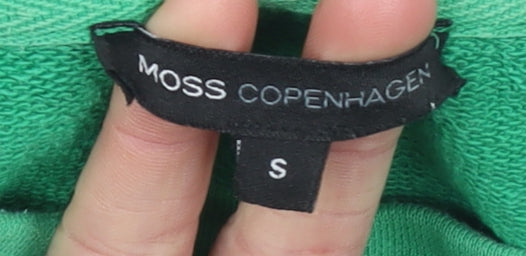 Moss Copenhagen Women Green Cotton Crew Neck Sweatshirt Size S