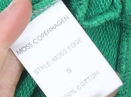 Moss Copenhagen Women Green Cotton Crew Neck Sweatshirt Size S
