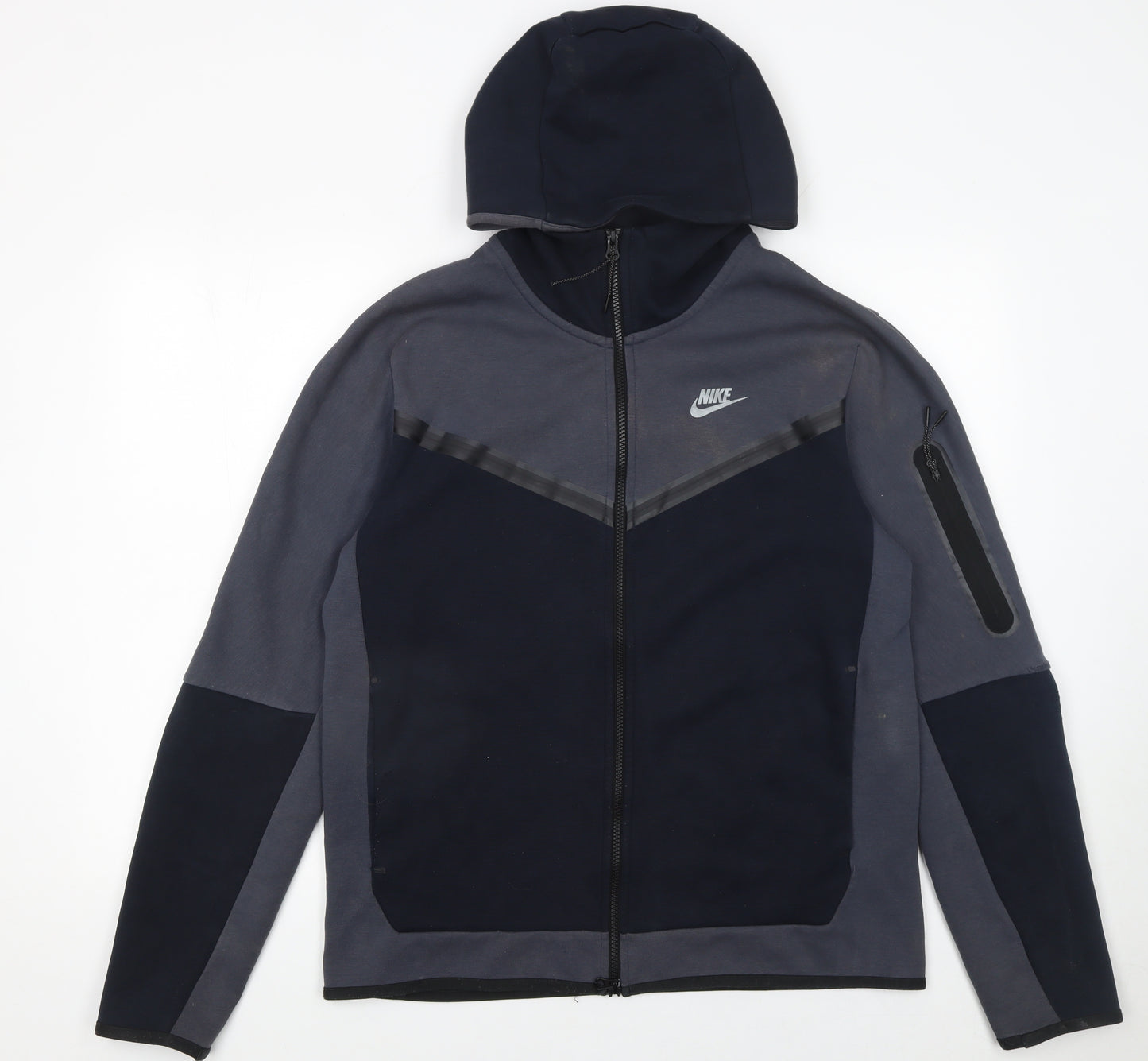 Nike Men Blue Full Zip Hoodie Size M Logo Sportswear