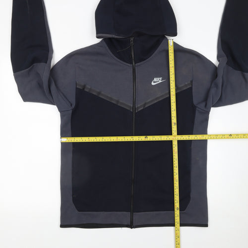 Nike Men Blue Full Zip Hoodie Size M Logo Sportswear
