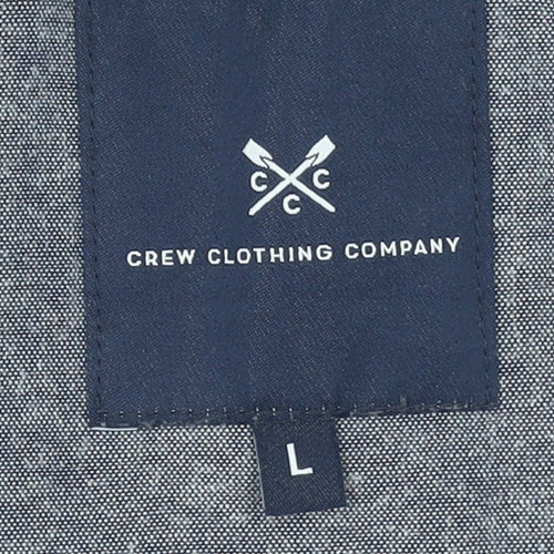 Crew Clothing Men’s Blue 1/4 Zip Striped Sweatshirt L Regular Fit