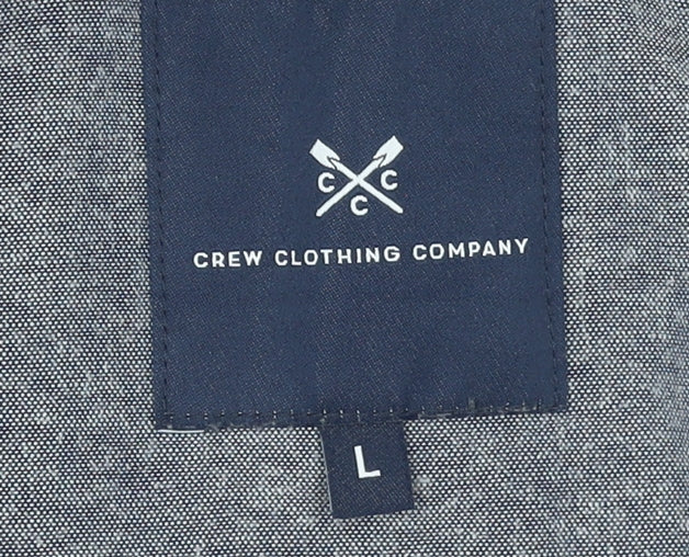 Crew Clothing Men’s Blue 1/4 Zip Striped Sweatshirt L Regular Fit
