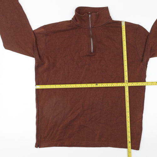 Marks and Spencer Men's Brown 1/2 Zip Pullover Sweatshirt Size M