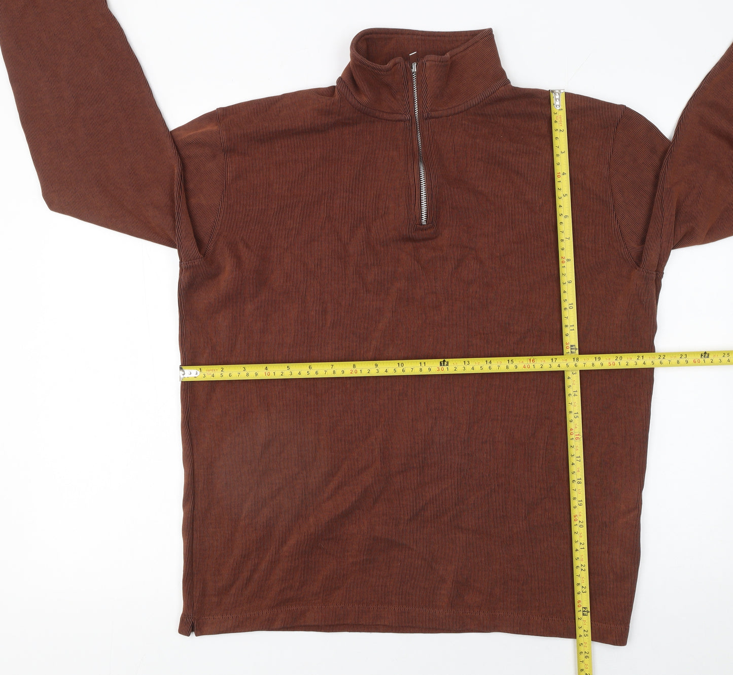 Marks and Spencer Men's Brown 1/2 Zip Pullover Sweatshirt Size M