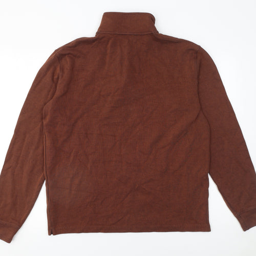 Marks and Spencer Men's Brown 1/2 Zip Pullover Sweatshirt Size M