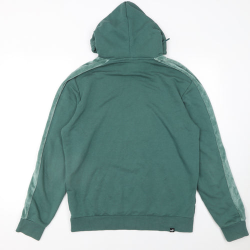 Puma Men's Green Pullover Hoodie Medium Sports Logo Sweatshirt
