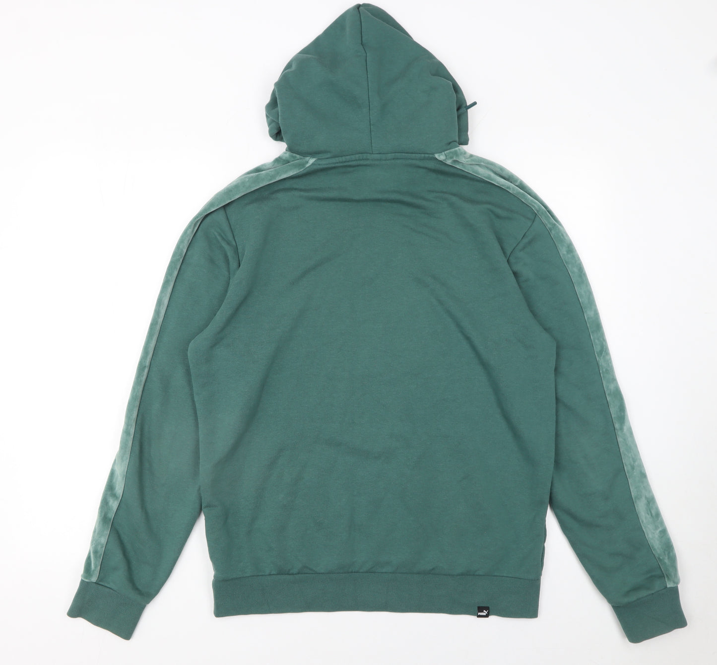 Puma Men's Green Pullover Hoodie Medium Sports Logo Sweatshirt