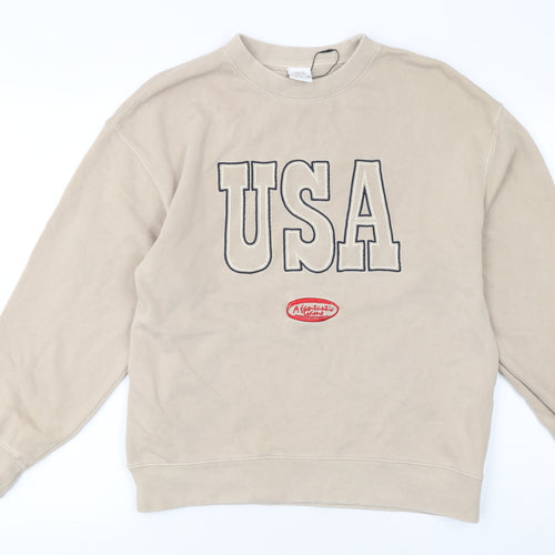 ZARA Girls Beige USA Graphic Pullover Sweatshirt 13-14 Years