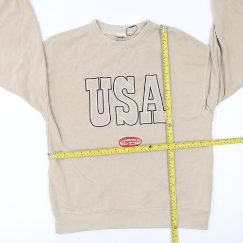 ZARA Girls Beige USA Graphic Pullover Sweatshirt 13-14 Years
