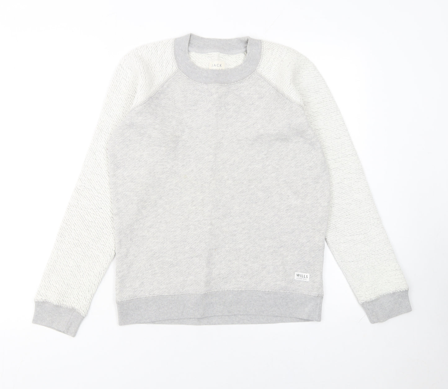 Jack Wills Womens Grey Cotton Blend Crew Neck Sweatshirt UK 6
