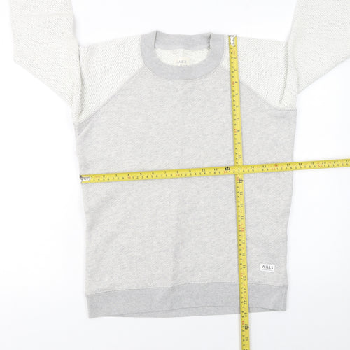 Jack Wills Womens Grey Cotton Blend Crew Neck Sweatshirt UK 6