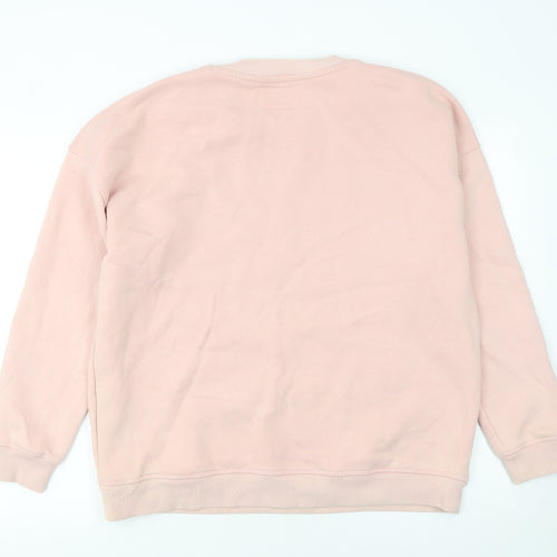 Jack Wills Women Pink Cotton Crew Neck Pullover Sweatshirt Size 12