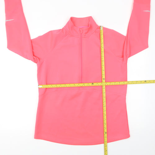 Dunnes Stores Womens Pink 1/4 Zip Pullover Sweatshirt Size 12 UK