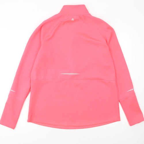 Dunnes Stores Womens Pink 1/4 Zip Pullover Sweatshirt Size 12 UK