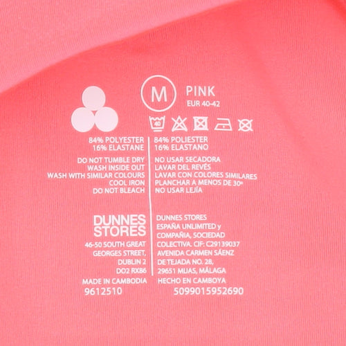 Dunnes Stores Womens Pink 1/4 Zip Pullover Sweatshirt Size 12 UK