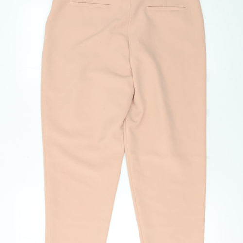 New Look Women’s Beige Paperbag High Waist Tapered Trousers Size 8