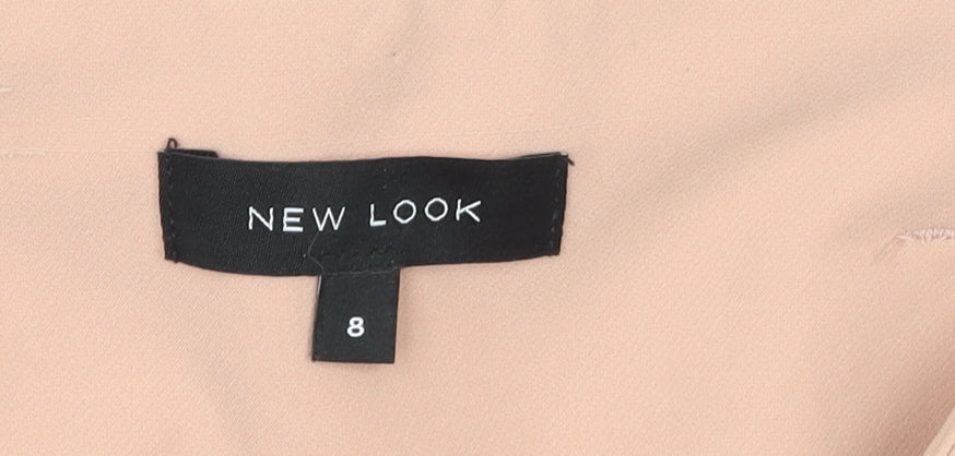New Look Women’s Beige Paperbag High Waist Tapered Trousers Size 8