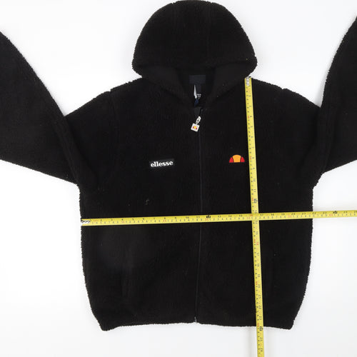 Ellesse Boys Black Fleece Hooded Full Zip Winter Jacket 13-14 Years