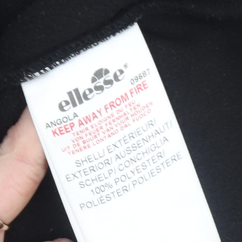 Ellesse Boys Black Fleece Hooded Full Zip Winter Jacket 13-14 Years