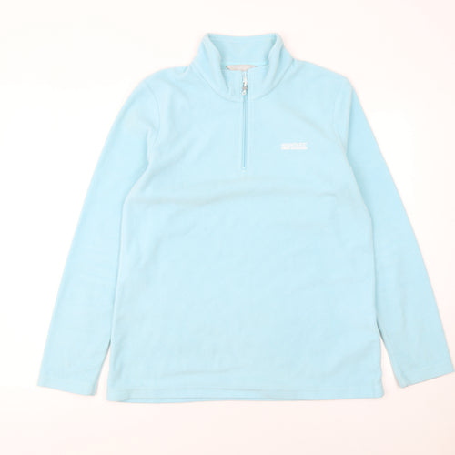 Regatta Women's Blue Fleece Pullover Sweatshirt UK 14 1/4 Zip Lightweight