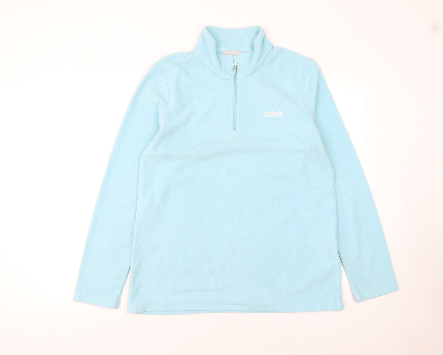 Regatta Women's Blue Fleece Pullover Sweatshirt UK 14 1/4 Zip Lightweight