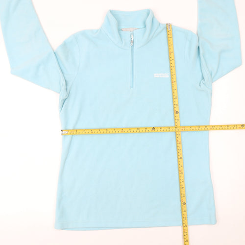 Regatta Women's Blue Fleece Pullover Sweatshirt UK 14 1/4 Zip Lightweight