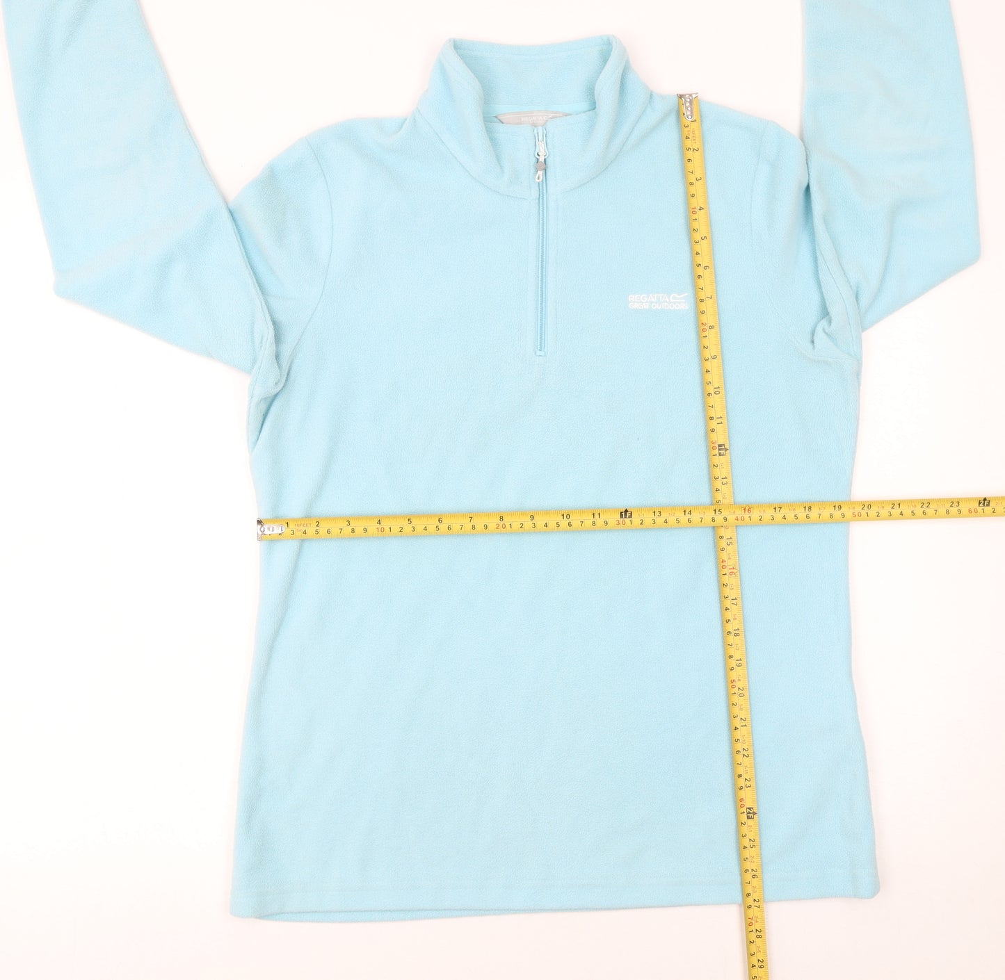 Regatta Women's Blue Fleece Pullover Sweatshirt UK 14 1/4 Zip Lightweight