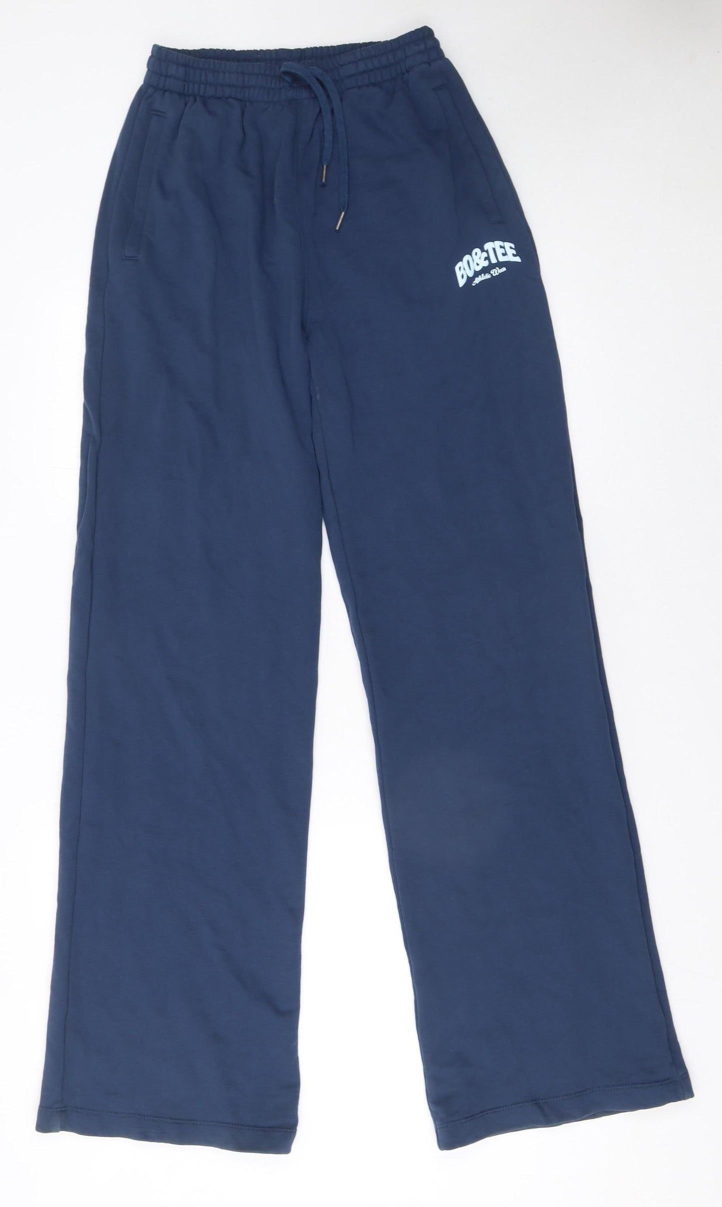 BO&TEE Womens Blue XS Cotton Sweatpants with Logo