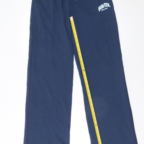 BO&TEE Womens Blue XS Cotton Sweatpants with Logo