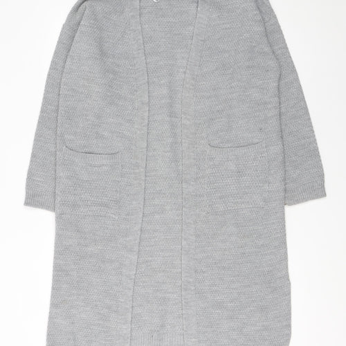 Gerard Womens Grey Long Knit Open Cardigan Size M