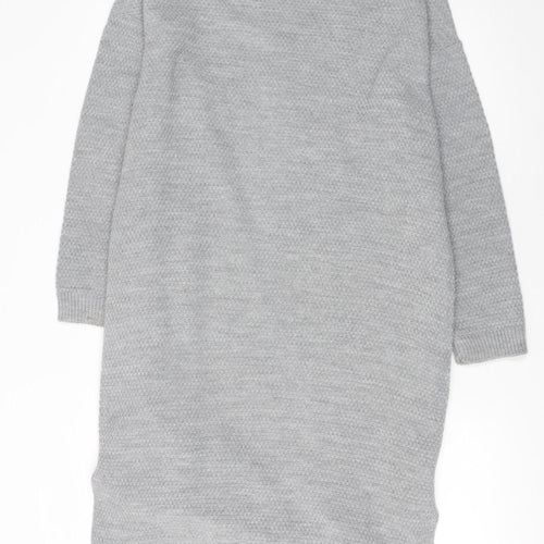 Gerard Womens Grey Long Knit Open Cardigan Size M
