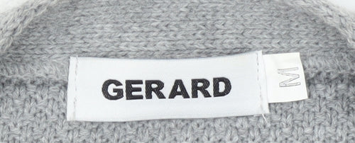 Gerard Womens Grey Long Knit Open Cardigan Size M