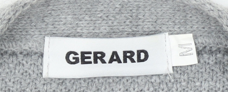 Gerard Womens Grey Long Knit Open Cardigan Size M