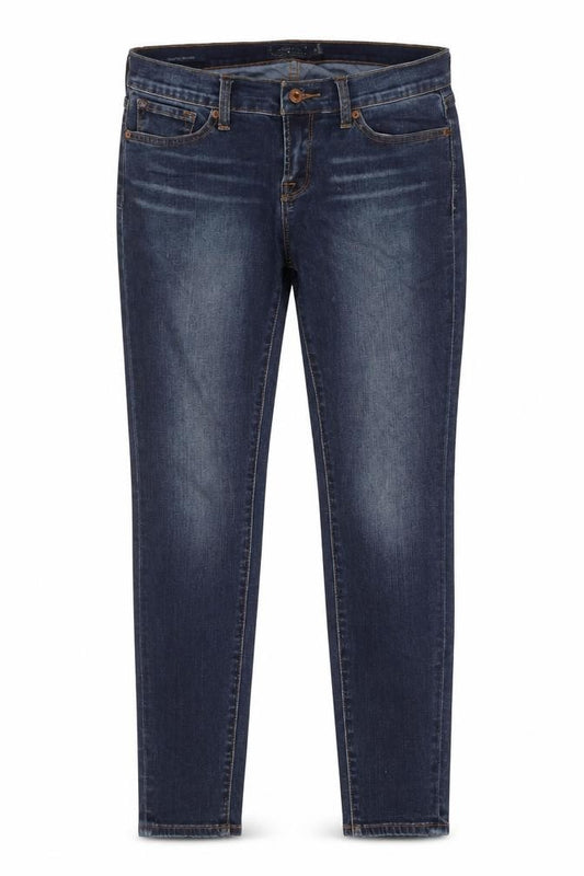 Front view of Lucky Brand Women's Blue Skinny Jeans, size 6, Mid Rise Stretch Denim
